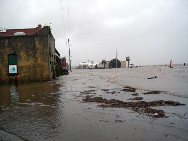 Street flooding from Hurricane Dennis in Apalachicola.
