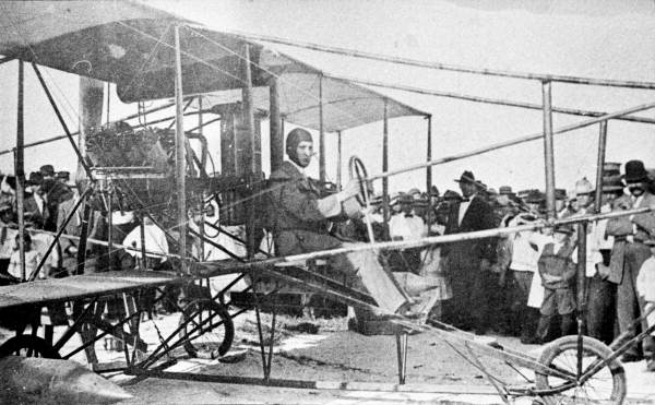 John A. D. McCurdy in his airplane in Key West, Florida.
