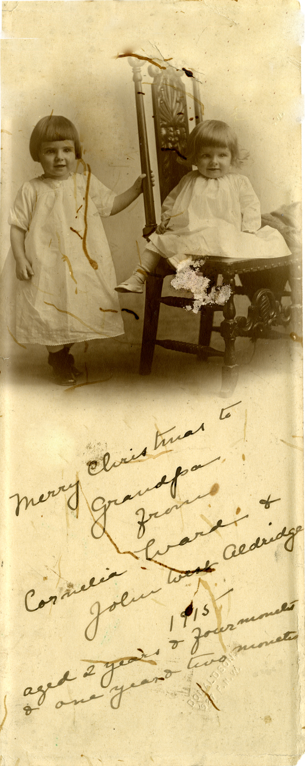 Christmas card with portrait of Aldridge siblings from Tallahassee.