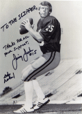 Portrait of FSU football quarterback Jimmy Jordan signed for the Silver Slipper.