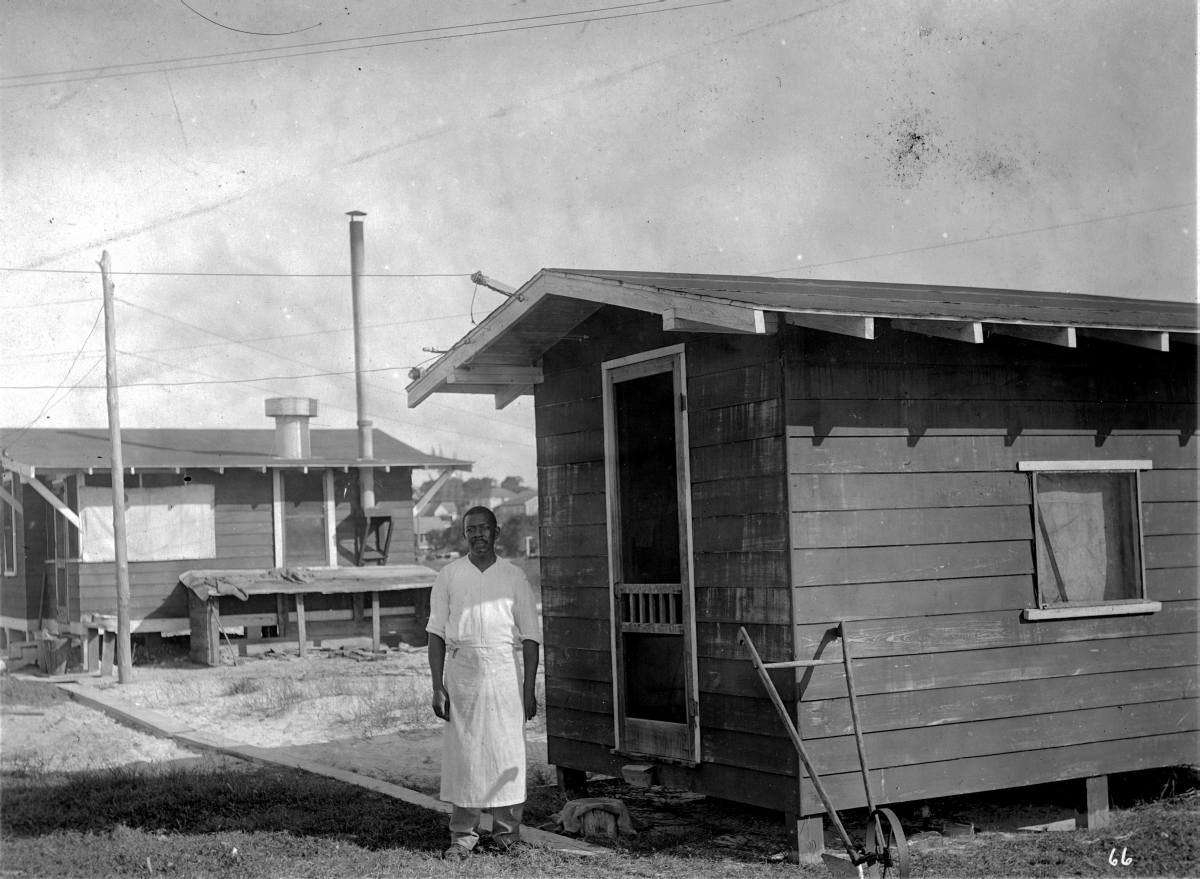 Portrait of an unidentified African American man in the Everglades Drainage District.