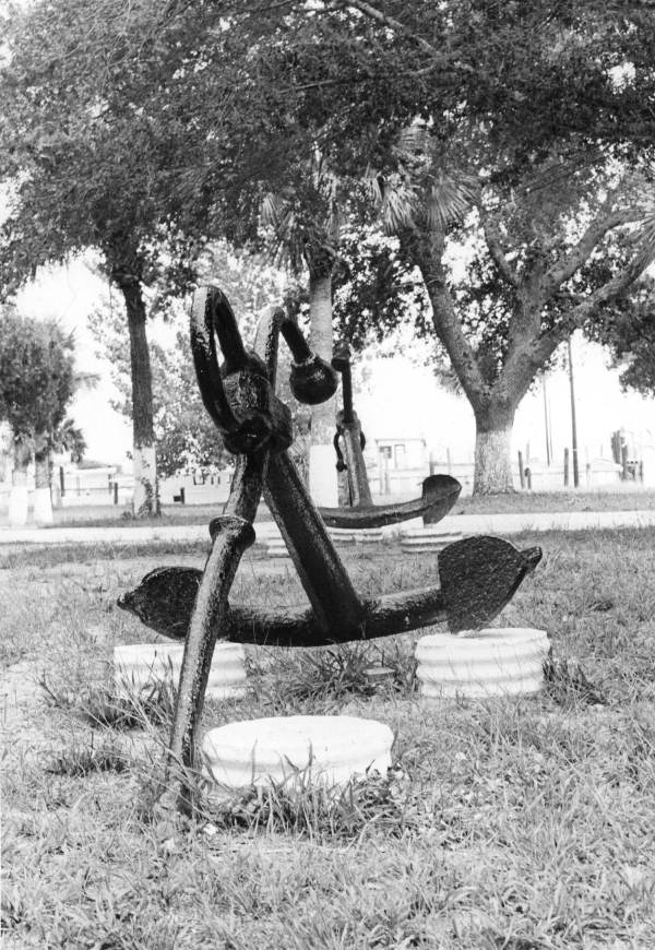 Anchors in Waterfront park - Apalachicola, Florida.
