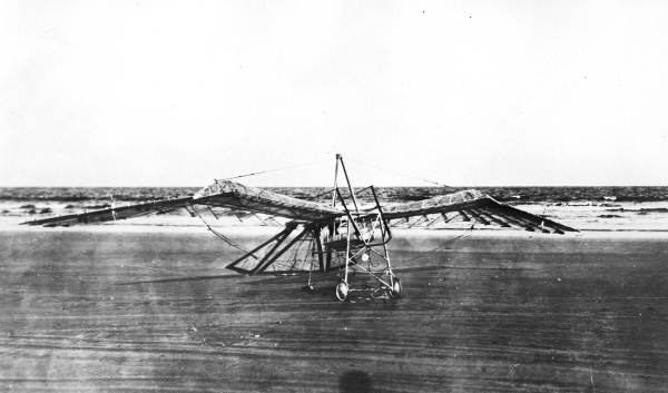 Ornithopter and creator George R. White at Saint Augustine.
