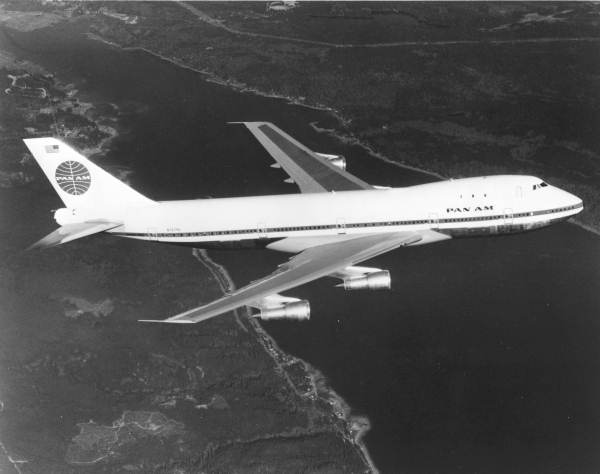 Pan American airplane in flight