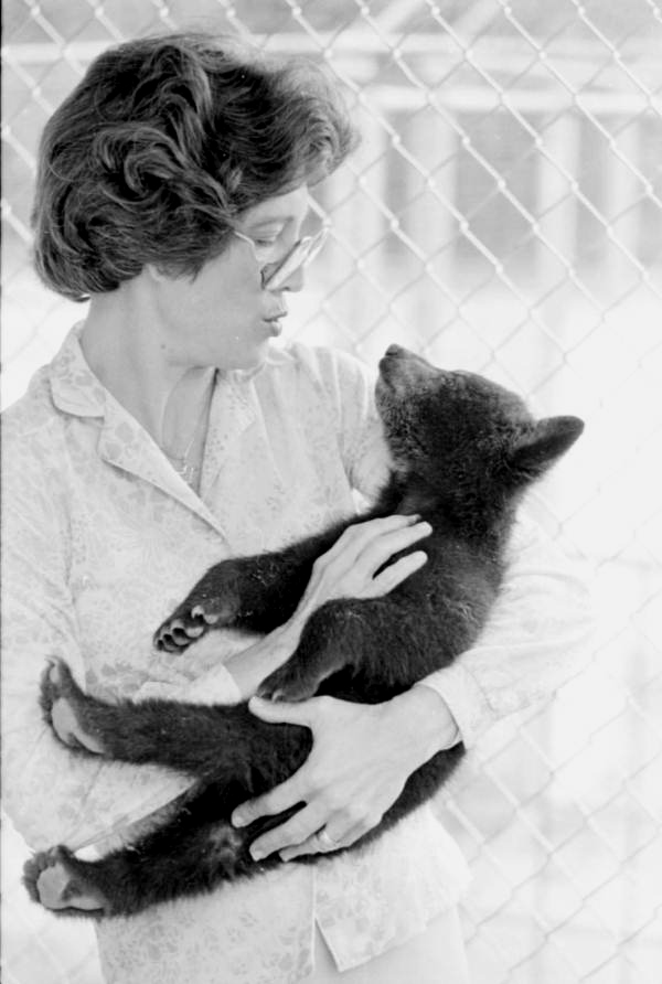 Bear cub with Betsy Knight