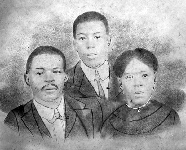 Former slaves Mariah Jones Delancy and her brothers Henry and Ivory Jones.