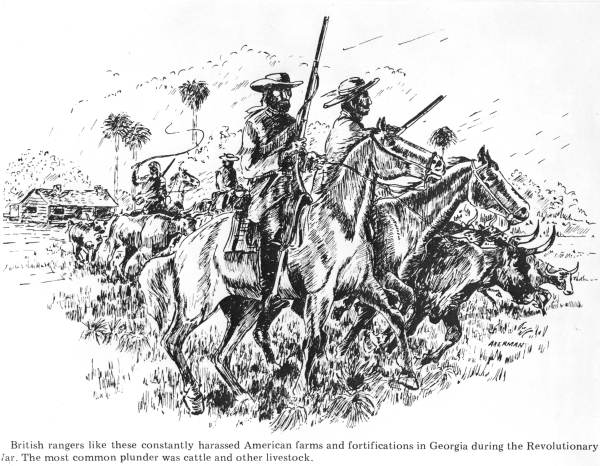 British rangers and Banditti harass American farms