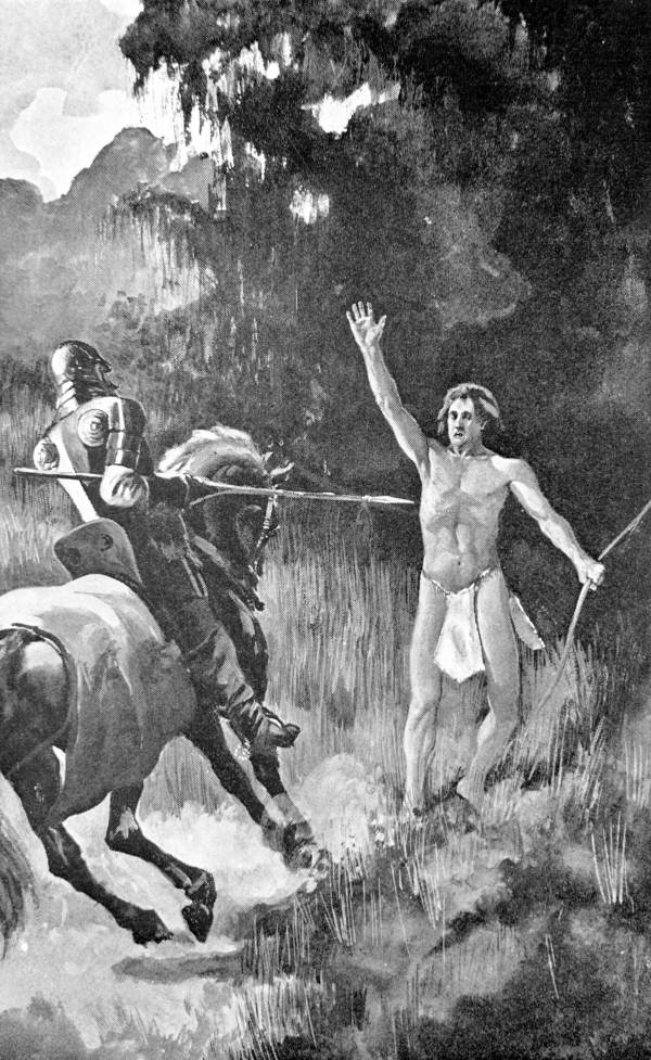 Illustration of de Soto's men finding an Indian