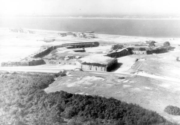 Bird's eye view of Fort Pickens.