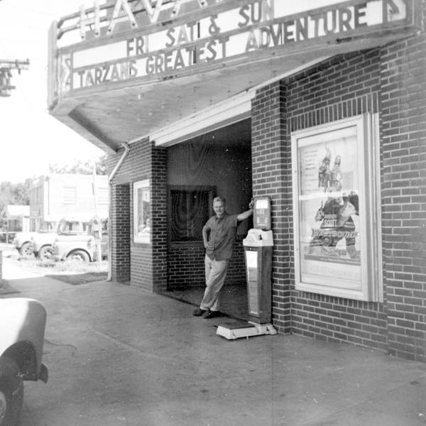 Manager Dan Blackman standing in front of the Havana Theater.