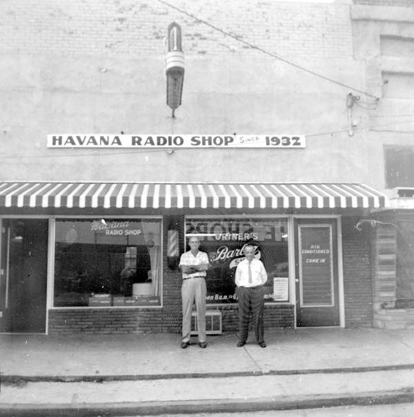 Griner's barbershop and the Havana radio shop - Havana, Florida.