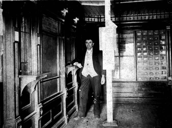 W.H. Berkstresser in Hawthorne's post office