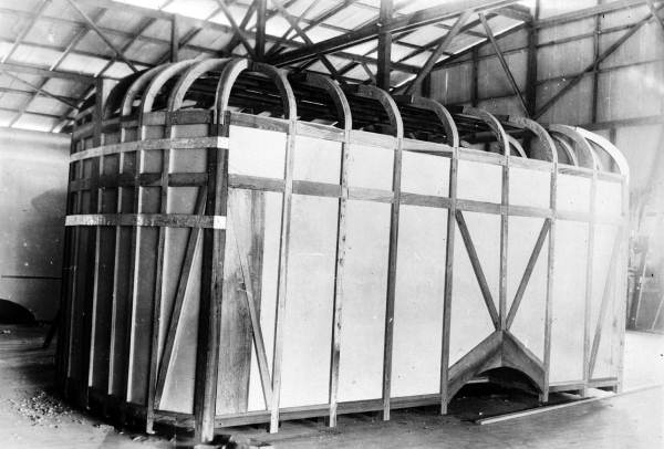 Guy Lindsey's refrigerated truck body in the process of construction