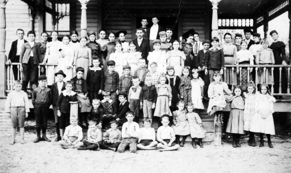 Students and teachers of a Hawthorne school