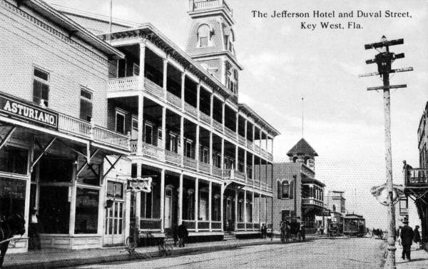 The Jefferson Hotel and Duval Street : Key West, Florida.