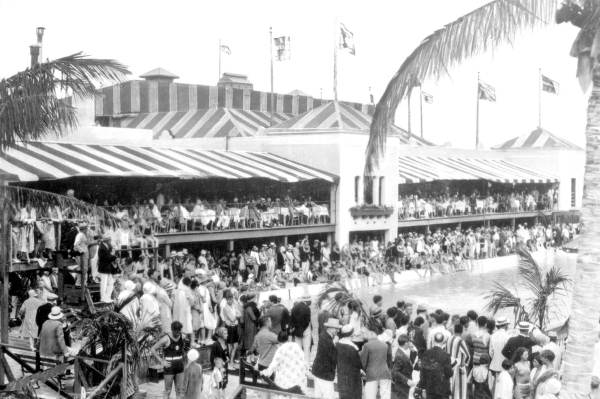 Swimming pool with crowd