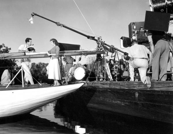 Motion picture set with actors