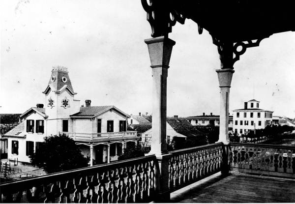 View from porch of Larkin Hotel.