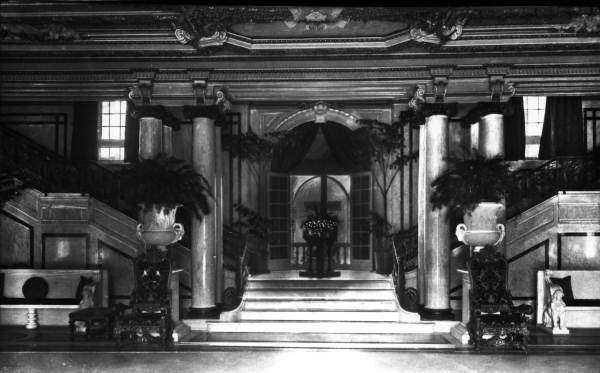Grand staircase of the Whitehall Hotel.