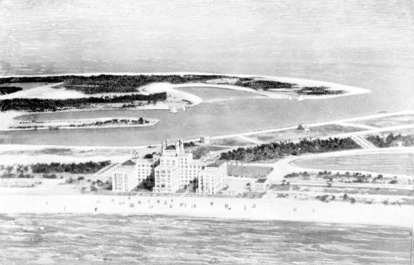 Aerial view of the Don Cesar Hotel - Saint Petersburg Beach, Florida.