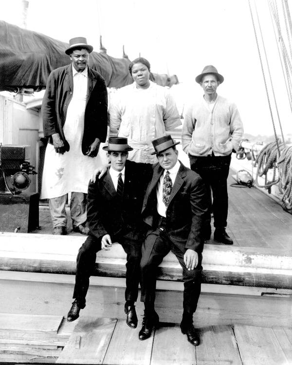 People aboard lumber ship : Pensacola, Florida.