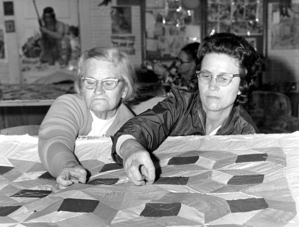 Women quilting