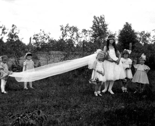 Young woman with children
