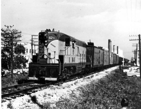 Diesel locomotive at S.W. 8th Street : Miami, Florida.