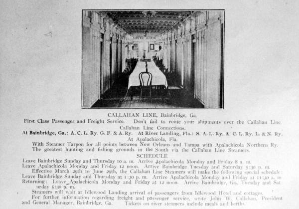 Dining room of steamboat "John W. Callahan"