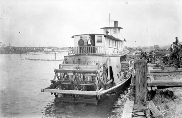 Steamboat "Bruce" of Pensacola loading lumber.