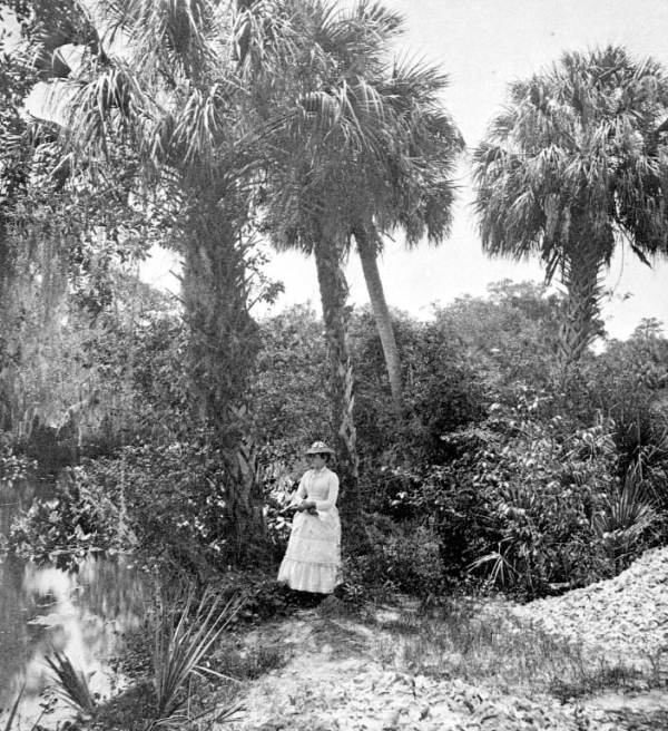 Woman standing at De Soto Springs.