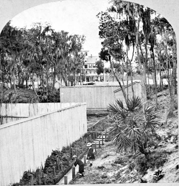 Enclosed bathing areas at Green Cove Springs.