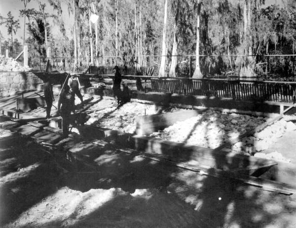 Ditch construction at Highlands Hammock State Park