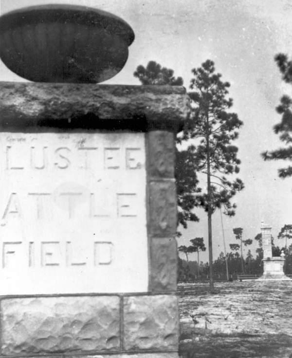 View of the Olustee Monument through the gate, at Olustee Battlefield State Historic Site - Olustee, Florida.