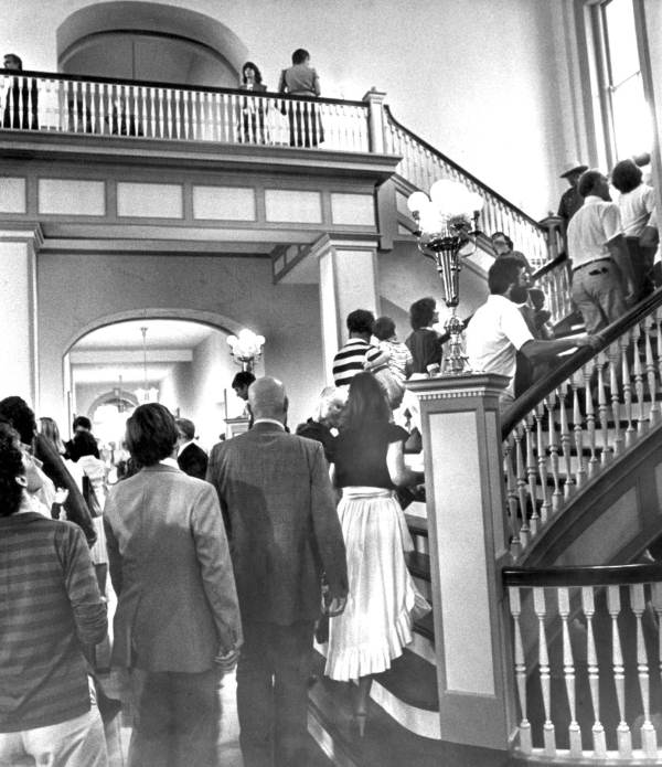 Visitors on tour of restored Capitol - Tallahassee, Florida.