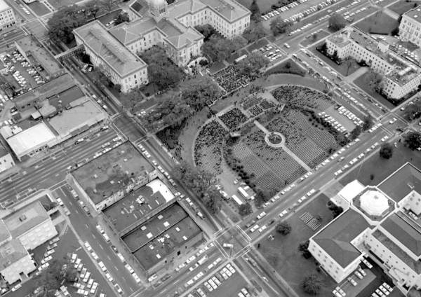 Aerial view of Governor Burns' inauguration : Tallahassee, Florida.