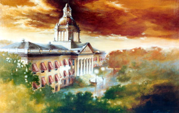 Painting of Florida's Old Capitol as it might have looked in 1902