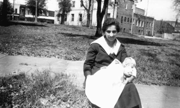 Mrs. William D. May, Senior with her son.