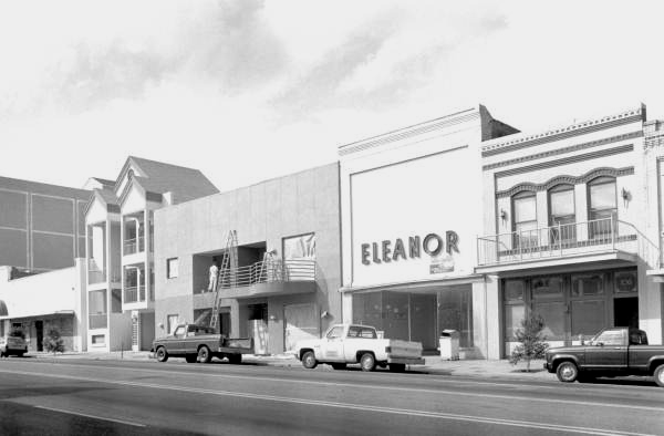 View of Monroe Street businesses - Tallahassee, Florida.