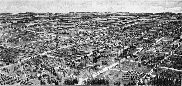 Bird's eye view map - DeLand, Florida