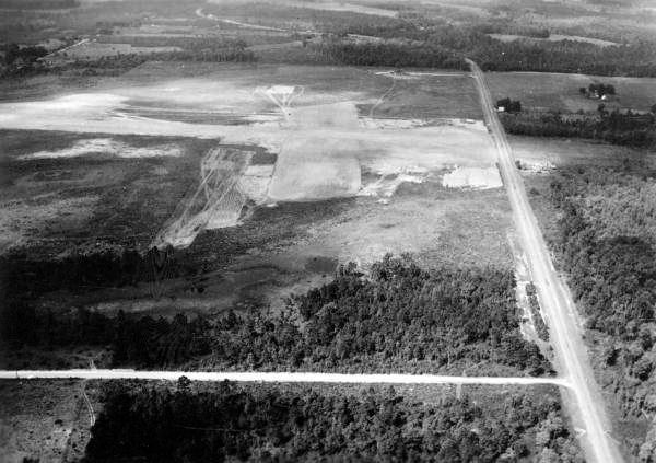 Aerial view of Municipal Airport construction - Tallahassee, Florida.