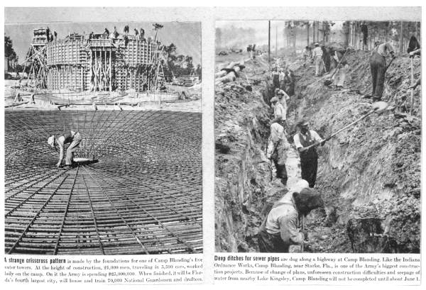 Views showing the construction of Camp Blanding