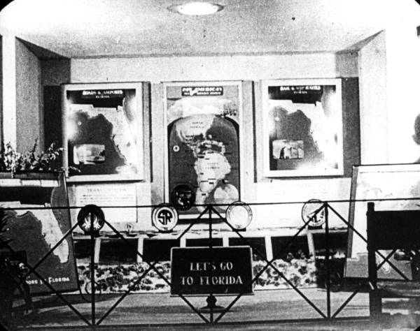 Inside the Florida pavilion at the 1939 World's Fair in New York
