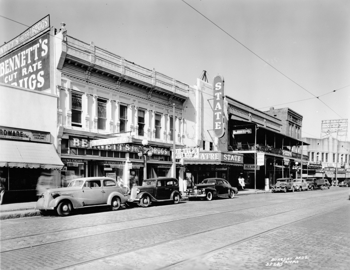 View of stores along Franklin Street - Tampa, Florida.