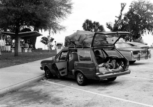 College kids at I-75 rest stop enroute to Florida beaches