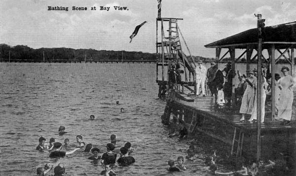 People diving and swimming - Pensacola, Florida.