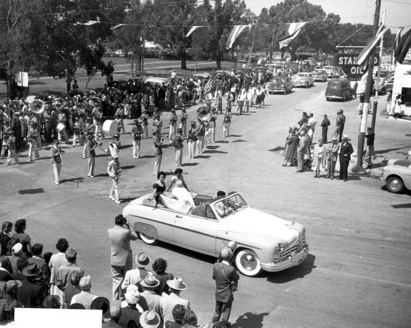 Crowd watching parade