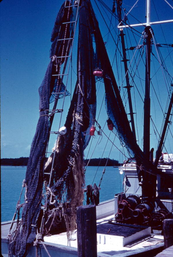 Nets on a shrimp boat - Marathon, Florida