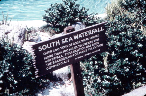 Sign telling story of the waterfalls - Winter Haven, Florida