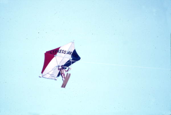 Kite skier soaring in the air - Winter Haven, Florida.